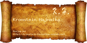 Kronstein Hajnalka névjegykártya